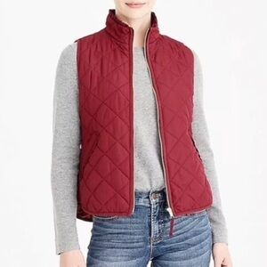 J. Crew -  Burgundy/ Red Puffer Vest
